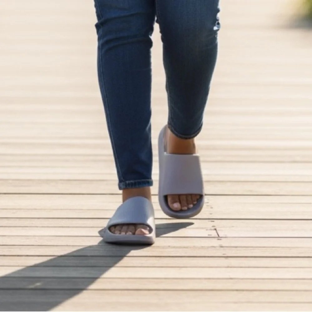 Women's Gray Slide Sandals - Picture 2 of 10